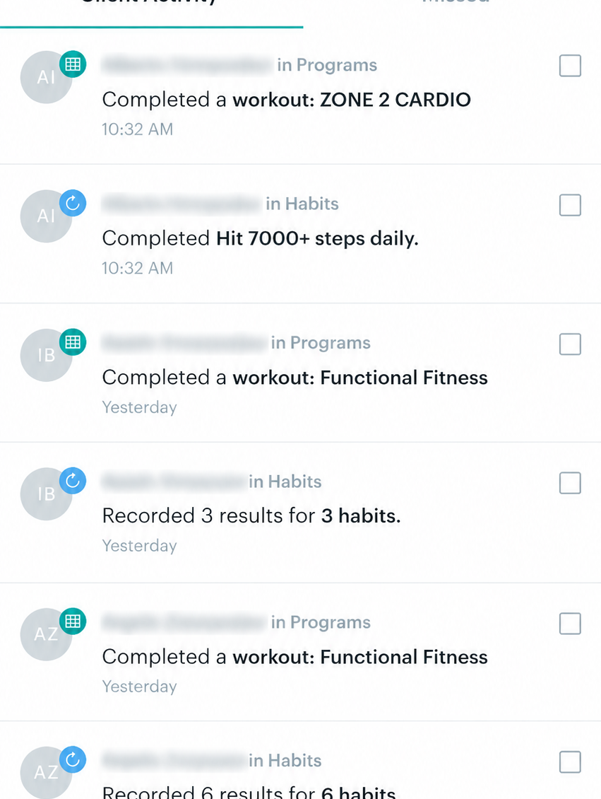 Participant habit and workout completion